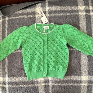 Janie and Jack Vibrant Green Knit Sweater 12-18 months nwt